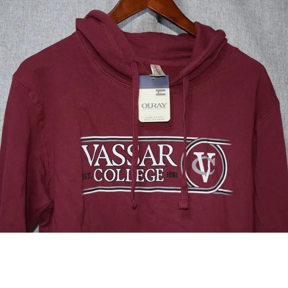 Ouray Vassar College Maroon Pullover Hoodie M - NWT - Picture 2 of 4